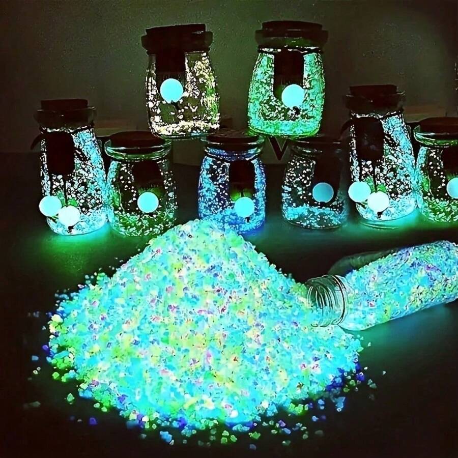 3000/6000 Pcs Of Luminous Stones, Mini Luminous Resin Stones, Suitable For Garden Decoration, Micro Landscape, Bonsai Decoration, Sink And Aquarium Landscaping, Succulent Plants, DIY Decorations; Vase Accessories | Queuing Festival Decoration