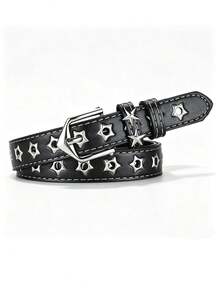 1 chiếc thắt lưng nữ thời trang đính đinh tán, thắt lưng khóa cài, phong cách đường phố Punk Hip Hop Y2K, phù hợp với váy và quần jeans, mùa thu & Halloween. - 3 chiếc (đen + trắng + đỏ) - Xem 10
