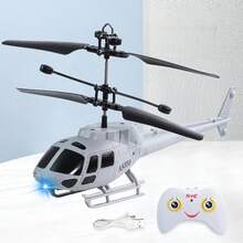Juguete de avión eléctrico a control remoto para niños, helicóptero con sensor infrarrojo, disponible en varios colores, con batería incorporada y carga USB, avión de control remoto con luces brillantes, regalo para niños. - Amarillo - Ver 7