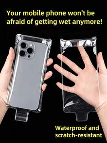 5pcs Phone Rain Cover For Bicycle Rider - Touchscreen-Compatible Phone Pouch, Essential For Rainy Day Cycling, Rechargeable Waterproof Sleeve. Suitable For Cycling, Rainy Days, Outdoor Activities, Bicycle Bags Secure Fit. - Clear - View 4