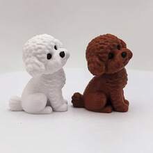 A Cute Curly-Haired Puppy Mini Figurine - Posable JointedWith Movable Limbs, Chibi Collectible Suitable For Desk Decor,Tabletop Display, Gift For Dog Lovers - Multicolor - View 9