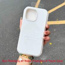 液態矽膠 3 層全包覆軟膠手機殼，適用於 iPhone 17 Pro 17 Pro Max 17，清新夏季配色，防震保護殼附防刮微纖維內襯，相容 iPhone 13 11 16 Pro Max 15 14 Plus 12 Mini XS Max 7 8 Plus - 純白 - 查看 11
