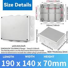 CILIA 防潑水長方形接線盒 IP55 戶外電線外殼表面安裝盒 120x80x50mm 150x110x70mm 190x140x70mm - 長方形 - 查看 10