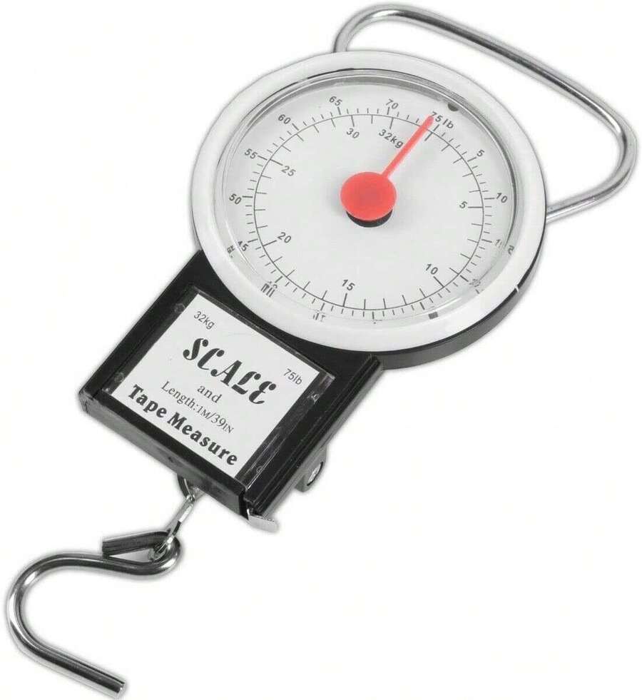 New Portable Travel Suitcase Baggage Luggage Weighing Scale Hook Weight Scale Hand Held Compact 32 KG - Black - View 1