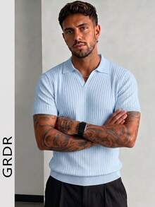 Men Knit Tops - Baby Blue - View 11