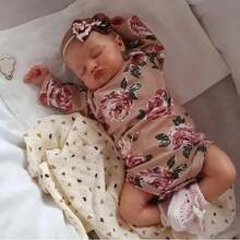 48 Cm Realistic Reborn Doll Girl, Full Body Vinyl Doll, Lifelike Newborn With Light Blonde Hair, Pink Sleeveless Bodysuit, Hand-Painted Eyes, Collector Doll As A Gift For Children And Adult Collectors - Multicolor - View 3