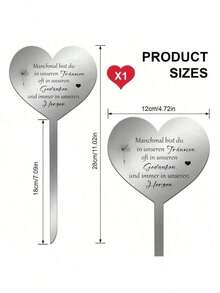 1pc Heart-Shaped Dandelion Pattern Memorial Tombstone - Weather-Resistant Stainless Steel Material, 12x28cm, Engraved With Eulogy, Lawn Display, English Text, Cemetery Decoration, Perfect For Garden Outdoor Decor - A - View 13