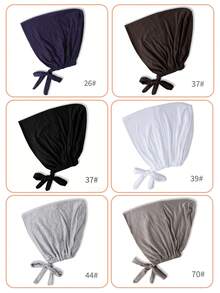 1 pieza Gorro de punto con lazo para mujer, pañuelo para la cabeza, diadema antideslizante, banda para el cabello, gorro - Multicolor - Ver 8