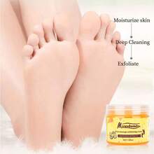 5pcs Crema exfoliante y de masaje a base de hierbas para el cuidado de los pies, que contiene extractos naturales como la miel; este exfoliante es ideal para el cuidado de los pies. Su textura con partículas finas limpia y exfolia eficazmente, previniendo los problemas cutáneos en los pies. - 1 unidad - Ver 3
