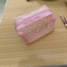 SANRIO All Cat Embossed Transparent Mesh Makeup Bag, Wide Zipper Opening For Easy Access, Lightweight Mesh Material Doesn't Add To Bag Weight, Suitable For School Daily Touch-Ups And Weekend Travel Makeup Storage - Multicolor - View 5