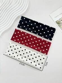 1/3/5/7pcs Polka Dot Headbands, Women's Wide Elastic Headband, Non-Slip Soft Elastic Hair Tie, Suitable For Summer Yoga, Fitness, Sports, Daily Wear, Fashion Hair Accessory, Also Suitable For Holidays, Travel, Festivals, Birthdays And Other Occasions - Multicolor - View 9