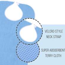 1pc Adult Feeding Assistance Rehabilitation Bib, Suitable For Elderly And Adults, Adjustable Towel Cloth Napkin, Snap Button Design - Waterproof And Reusable, Unisex - A - View 7
