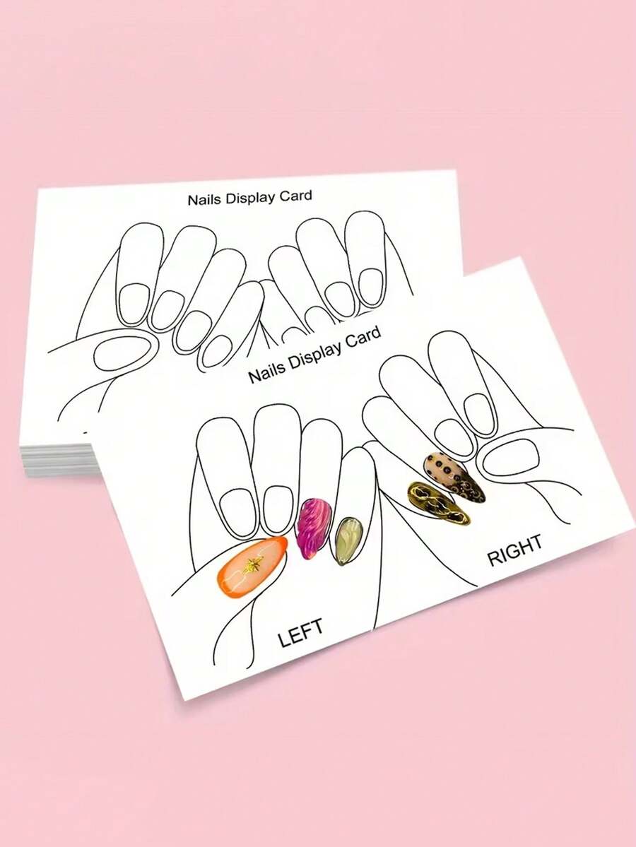 10/20pcs Kartu Pajangan Seni Kuku Buatan Tangan, Digunakan Untuk Memajang Ujung Kuku, Cocok Untuk Pajangan Seni Kuku Dan Kartu Warna Kutek - MultiWarna - View 1