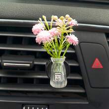迷你花瓶車用出風口香氛夾，花卉裝飾香氛夾，車用出風口香氛擴香器，可愛車內裝飾，優雅女性車內裝飾，適合送給朋友與家人的理想節日禮物 - A - 查看 12