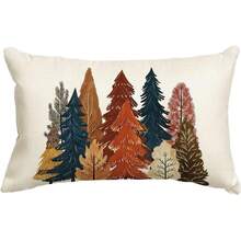 1 buah Sarung Bantal Motif Daun Oranye Musim Gugur, Sempurna untuk Dekorasi Sofa Musim Gugur dan Musim Panen Thanksgiving, Satu Sisi, Tidak Termasuk Isian Bantal - Krem - View 1