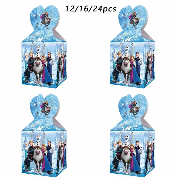 Hasbro 12/16/24pcs Princess Theme Candy Boxes ,Princess Snacks Boxs,Gifts Treats Boxs,PrincessBirthday Party Supplies,Princess Gifts Treats Boxs,Princess Party Decorations