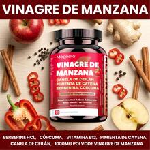 MEGNETA Cápsulas de Vinagre de Manzana | con Berberina, Cúrcuma, Vitamina B12, Canela de Ceilán y Pimienta de Cayena | Antioxidante, Apoya la Salud Vascular, el Sistema Nervioso y la Vitalidad Diaria - Una botella-prueba exclusiva - Ver 5