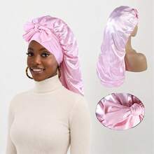 1pc Women's Silk Sleep Cap, Satin Sleep Cap, Soft Elastic Band, Silk Sleep Cap, Satin Sleep Cap - Multicolor - View 6