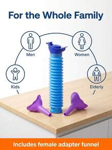 Purple Portable Car Urinal + 750ml Foldable Portable Urinal, Leak-Proof Reusable Travel Potty, Suitable For Car, Camping, Road Trip, Outdoor Use, Unisex For All Ages - A - View 10