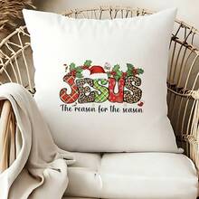 1/2/3 piezas Pegatina de transferencia de calor con eslogan en inglés, textura múltiple, JESÚS, gorro de Navidad, bastón de caramelo, estilo vintage americano navideño religioso DIY, apta para camisetas, sudaderas, bolsas de lona, cojines - Multicolor - Ver 3
