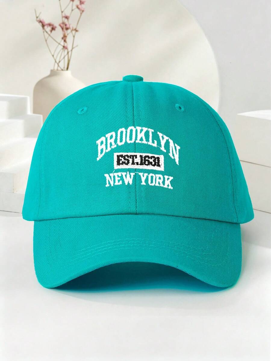 1件/2件 Y2K 滑雪帽 男女通用刺繡字母 BROOKLYN NEW YORK 防曬透氣時尚棒球帽,適合日常戶外旅行防曬穿戴 - 湖綠 - 查看 1