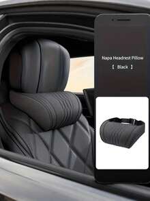 Luxury Car Neck Pillow, Nappa Leather Headrest, Seat Cushion, Car Seat Cover, Comfortable And Breathable, Lumbar And Neck Support, Exquisite Embroidery, Suitable For All Seasons, Car Interior Accessories - A - View 16
