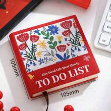 A7 Square Blank Notebook, Portable Notebook, Ins Style Fresh Floral Design, Thick 100g Paper, Sketching, Drawing, Check-In, Stamping, Daily Planner - Square - View 2