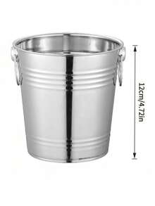 1 Piece Household & Commercial Stainless Steel Ice Bucket, Not Easy To Deform, Double Handles For Easy Carrying, Smooth And Easy To Clean, Suitable For Storing Ice And Chilling Red Wine And Champagne In Bars And Family Gatherings - View 11