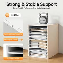 SHIOUCY Mail-Organizer, Vertikaler Literatur-Organizer, Desktop-Dateisortierer-Postzentrum, 11 Fächer, Klassenraum-Briefkasten-Papier-Organizer mit verstellbaren Regalen für das Homeschool-Büro - Einzelstück - Übersicht 7