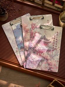 1pc Shanhe Guanlan Ancient Style Notebook Folder A4 Size Exam Paper & Office Document Holder Back To School, First Day Of School - Multicolor - View 2