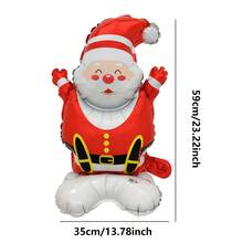 Small Standing Jumping Cheering Santa Claus Balloon Christmas New Year Party Decoration - Multicolor - View 5