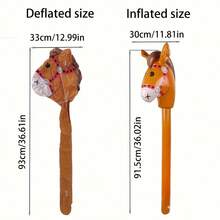 36-Inch Inflatable Horse Head Stick, Made Of PVC Material, A Cute Inflatable Animal Stick, Suitable For Birthday Parties, Festival Gatherings, Inflatable Props For Halloween Gifts, Colorful Cowgirl Party Decoration Props - Multicolor - View 8
