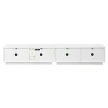 TV Cabinet, Modern TV Lowboard With Wave Front, Generous Storage Space, Push-To-Open – Minimalist TV Furniture For Living Room - 白色 - 查看 11