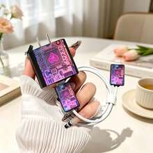 1 Set Leopard Lips Design Apple Data Cable Charger Protective Cover, Compatible With Apple 18-20W Charger, Anti-Breakage And Anti-Scratch Protective Case - Multicolor - View 4