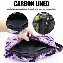 Portable Odor-Proof Bag Set. Simple Storage Bag Set. Odor-Proof Bag With Password Lock And Carbon Fiber Lining, Equipped With Metal Tray, Storage Box And Sealable Bag, Wide Wrist Strap, Suitable For Carrying Out For Travel, Office, Friends Gathering And More. The Best Gift For Yourself And Friends. - Multicolor - View 4
