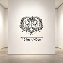 1pc, Galloping Horse Metal Line Sculpture - 40cm/15.75in - Modern Laser Cut Metal Wall Decor - Iron Wall Art, Indoor/Outdoor Home Yard Balcony Decoration - Elegant Wall Hanging Ornament - Barn Entrance Metal Decor - Western Enthusiast Gift - Black - View 17