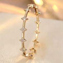 1pc Minimalist Four-Pointed Star Arrangement Design Cubic Zirconia Inlaid Women Bracelet - Multicolor - View 9