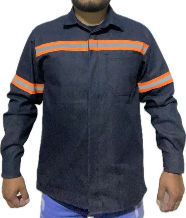 gen rico camisola para trabajo industrial de mezclilla con reflejante
