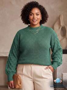 Plus Size Sweaters - Armeegrün - Übersicht 1