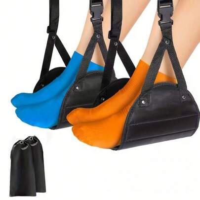 1 pieza Reposapiés de avión, pedal para pies, reposapiés de viaje en avión, colgador de hamaca para piernas en avión, accesorio de viaje portátil, altura ajustable para avión, tren, oficina, hamaca para pies de viaje, correa para pies de oficina, reposapiés de tren de alta velocidad, reposapiés perfecto para avión, relaja tus pies, adecuado para accesorios de viaje en avión hamaca para pies, hamaca para pies de escritorio de oficina, reposapiés de viaje, reposapiés cómodo para avión