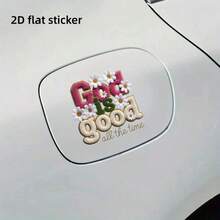 馬卡龍色仿縫線 Faith 車身貼紙，花卉雛菊「God Is Good」乙烯基貼花，適用於汽車油箱蓋、車門、後窗，耐候戶外車輛裝飾 - 貼紙 - 查看 6