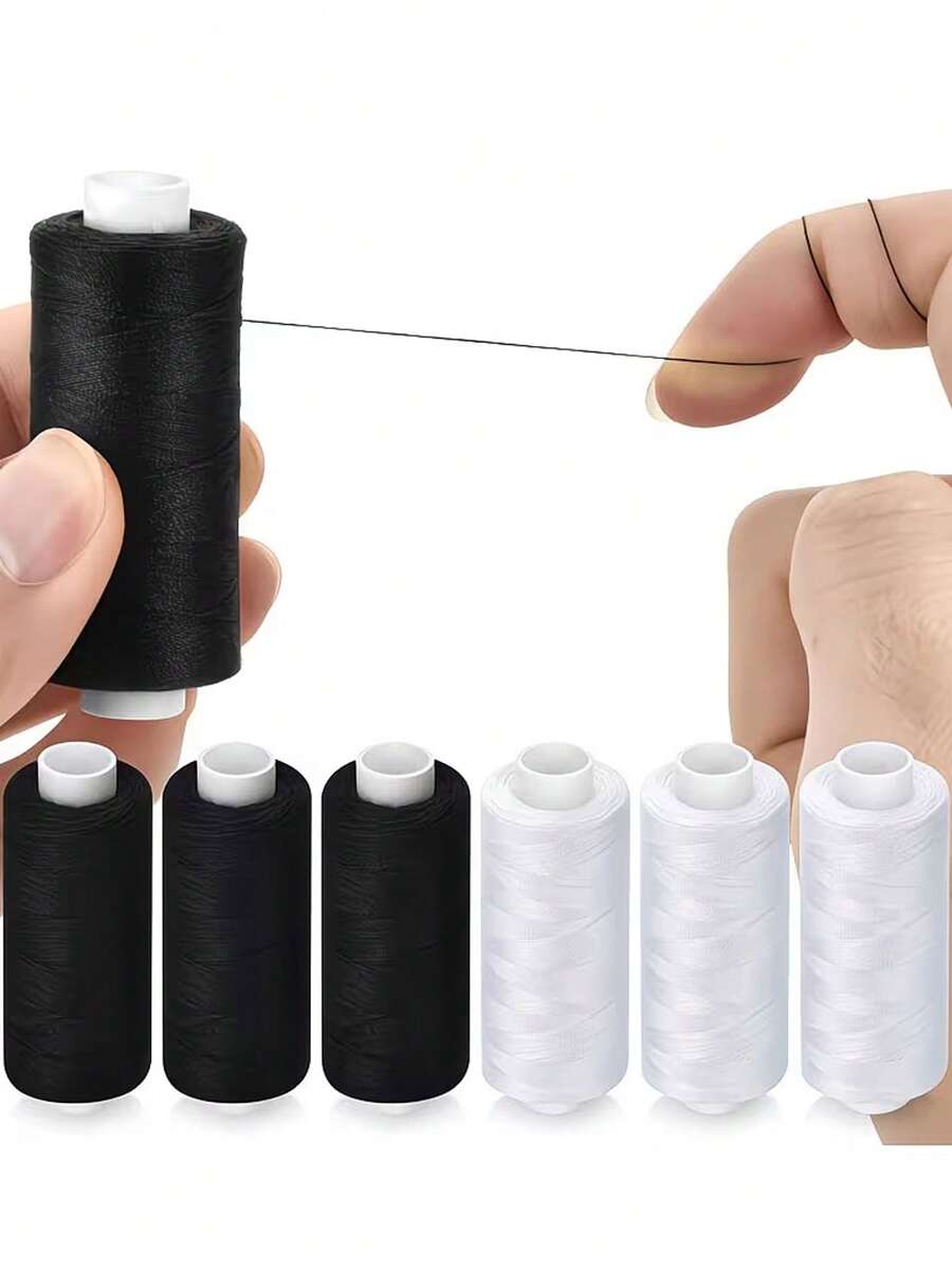Juego de 10 piezas de hilo de coser, hilo de coser duradero - Hilo de poliéster resistente, adecuado para máquina de coser, uso industrial y doméstico, acolchado, hilo de coser, costura de punto de bloqueo, hilo de coser de alta calidad - A - Ver 1