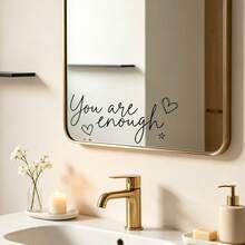 1/3pcs "Never Give Up, Big Things Take Time" Inspirational Mirror Sticker, Electrostatic Adhesion, Suitable For Home, Car Window Decoration, Bathroom Vanity Mirror Decorative Sticker - Mirror Sticker - View 6