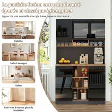 Modern White Sideboard - Adjustable Shelves - Black and Natural - View 4