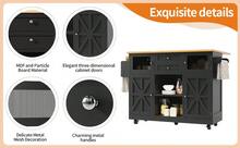 Kitchen Island With Worktop, Buffet With Shelves And Drawers - Black - Black - View 6