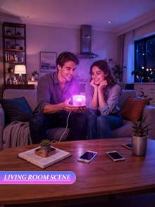 Artistic Square Ambient Lamp, 16-Color RGB Aurora Or Ripple Light With Touch Switch - 多色光 - 查看 8