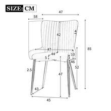 Velvet Dining Room Chair Set Of 2, Beige, Metal Legs - 灰色 - 查看 8