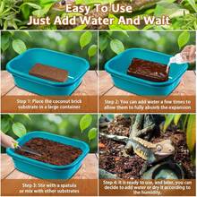 Riare 2 Pack Natural Coconut Fiber Substrate For Reptile- Premium Compressed Coconut Husk Terrarium Bedding For Reptile, Tortoise, Frogs, Snakes Hermit Crabs, Burrowing Animals - 8 Pack - View 4