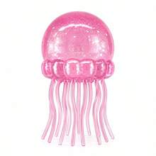 1pc Jellyfish Squishy Soft Rubber Toy, Glitter Jellyfish Squeeze Toy, Soft Slow Rebound Sensory Stress Relief Fingertip Toy, Anxiety Relief, Cute Handheld Toy, Suitable For All Ages, Blue Color, Perfect For Birthday, Christmas, Halloween And Easter Holiday Gifts - Multicolor - View 14