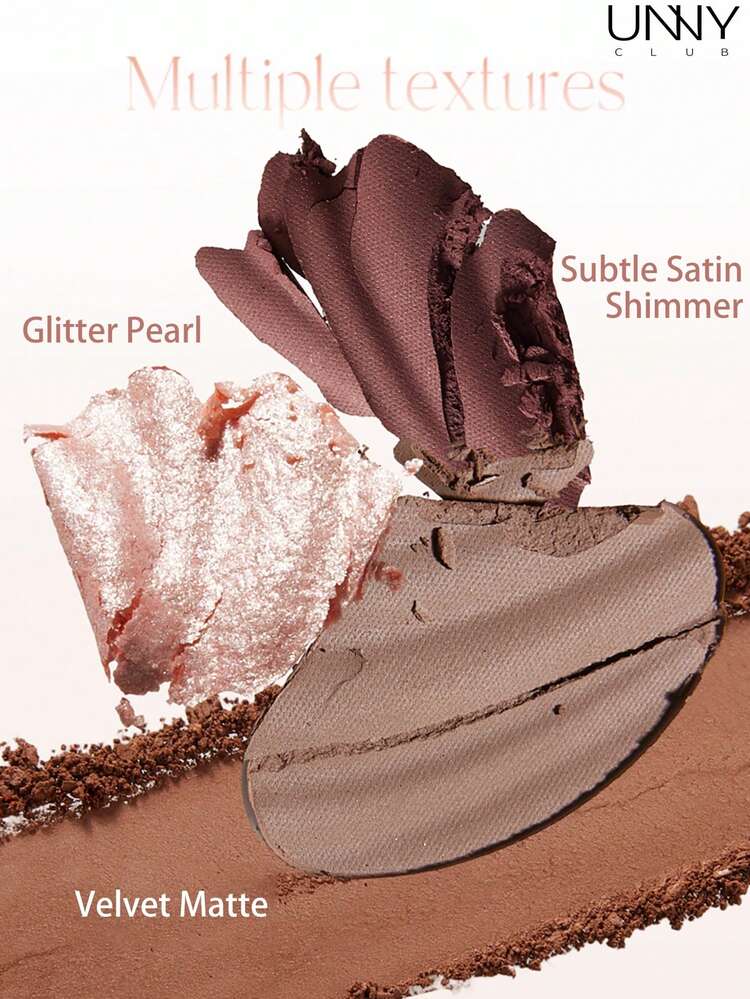 UNNY CLUB 4.5g 4-Color Eyeshadow Palette, Glitter & Matte Eyeshadow, Multi-Texture, High Pigment, Long-Lasting Eye Makeup, Easy-Blend Formula, Portable Mini Palette, Highlighter Blush Eyeshadow 3-In-1 Makeup Palette - G01 Coconut Latte - View 4